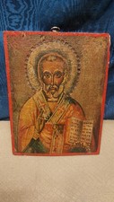 Antica Icona San Nicola Di Bari Su Legno Fine Xix Arte Sacra Icone Antiche