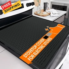 Stove Top Cover for Electric Stove, Covers Gas Burners, Black 