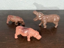 Lot Of 3 Jaru Hippo Hippopotamus Animal Figures Wildlife Toys Lot