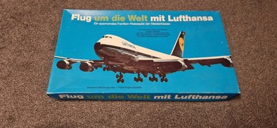 FLUG um die WELT mit LUFTHANSA Reisespiel Brettspiel Werbespiel RARITÄT 70er