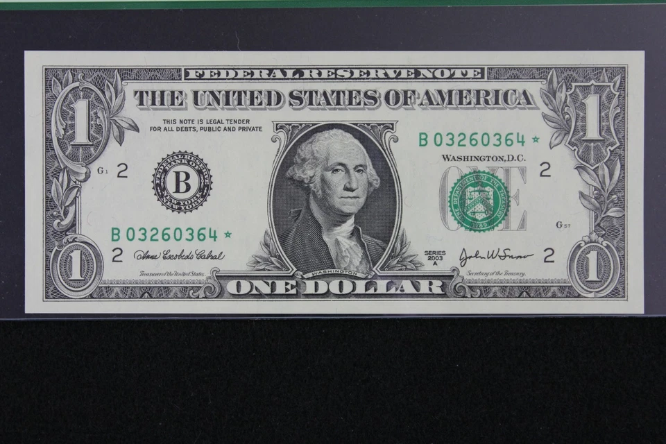 $1 2003A Star PCGS67 PPQ Federal Reserve Note B03260364* series A, New York B2 - Image 4 of 4