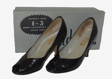 CINDERELLA Black PUMP SHOES With Toe Out Size 4 1/2 AA