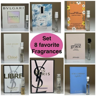 Womens perfume samples Set. Lot of  8 Units Travel Size. Fagance Designer.