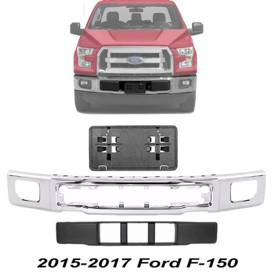 #ad NEW Front Bumper Chrome Bumper Trim amp; License Plate For 2015 2017 Ford F 150 $398.00