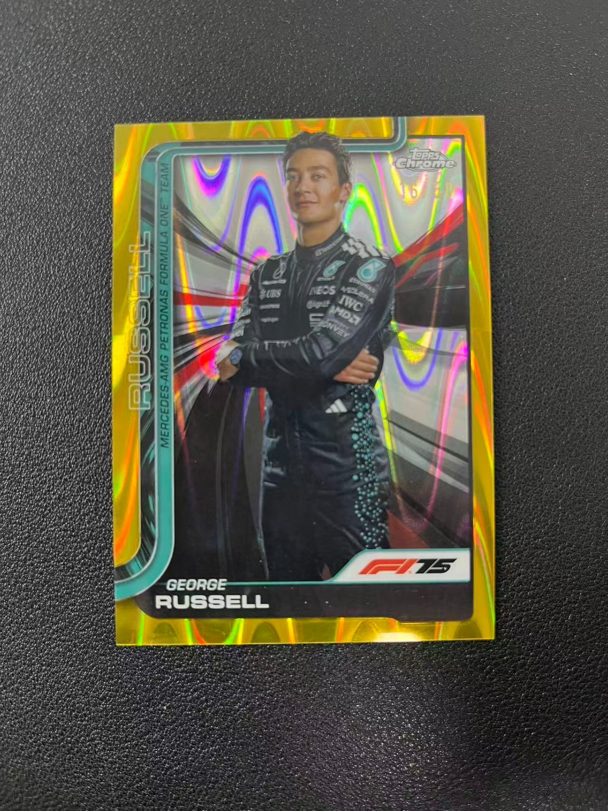 2025 Topps Chrome F1 George Russell Gold RayWave 16/50 #7 CRK