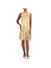 CALVIN KLEIN Womens Yellow Unlined Back Sleeveless Above The Knee Shift Dress 14
