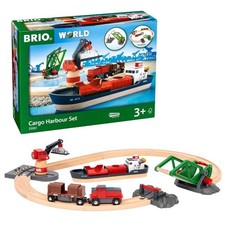 BRIO World - 33061 Cargo Harbor Set  16-Piece Train Set with Accessories Wo...