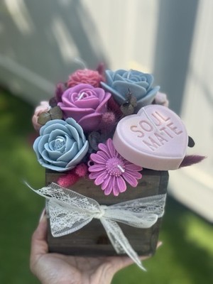 Handmade Soy Wax Flower Arrangement candle