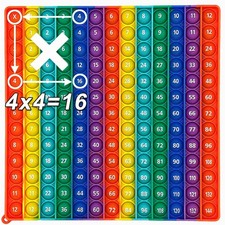 Multiplication Chart Pop It 12x12 Math Game Times Table for Kids Learning