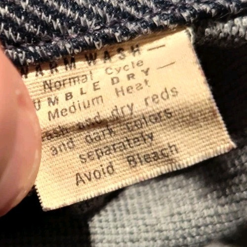 Lee Denim Jacket Jean Poly Blend Made in USA Vintage 70's Pearl Snap Sz M EUC - Picture 9 of 17