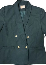 Vtg Pendleton 100 Virgin Wool Double Breasted Blazer Jacket Size 14 Gold Button