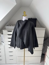 Zara Strickmantel Mantel Caban Cope Poncho Schal Größe L-XL grau anthrazit