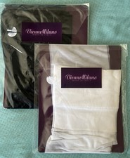 2 PAIA Cosce alte Vienne Milano LUANA trasparenti classiche nere e avorio XL