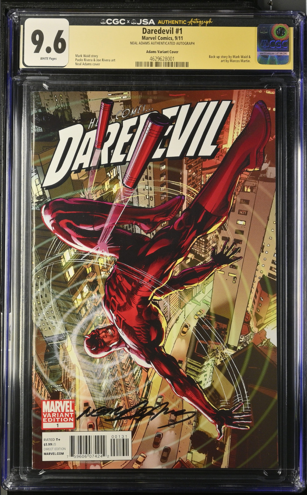 Daredevil #1 2011 1:75 Neal Adams Signed CGC 9.6 EXTREMELY RARE & VHTF Variant