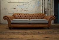 Chesterfield Sofa Design Luxus Leder Polster Couch Klassische Sofa 3 Sitzer Neu