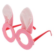Reusable Pink Easter Bunny Glasses Frame for Kids Party Photo Booth Props