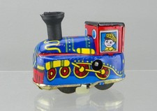 Vintage 1960's Wind Up 2.5" Small Toy Tin Litho Train Locomotive Engine No Key