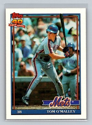 1991 Topps #257a Tom O'Malley New York Mets Baseball Card