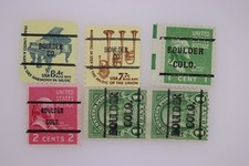 BOULDER CO Precancel Lot 6 Stamps 1c 2c 7 7c 8 4c