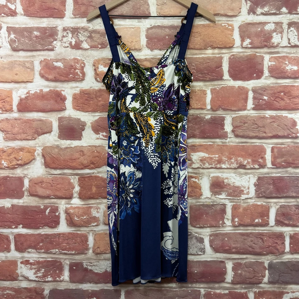 Vestido Elie Tahari Mujer Mediano Multicolor Boho Floral Abstracto Informal Elástico Foto 2 de 4