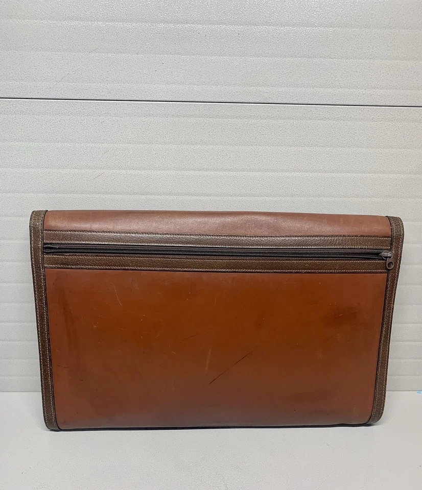 Maletín portafolio sobre de cuero marrón vintage MARK CROSS con llave bolsa para computadora portátil Foto 3 de 4