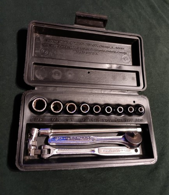 #ad Vintage Craftsman 1 4 Dr Standard Socket Set V Series Permanex Case $50.00