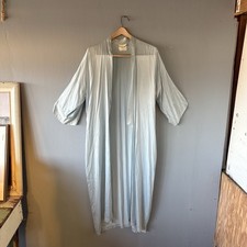 Vintage Victoria Secret Robe OS Powder Blue 100 Pure Silk Kimono Sleep Dainty