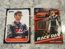 2 NASCAR 2020 DANIEL SUAREZ PANINI DONRUSS COLLECTOR TRADING CARD RACE DAY RELIC