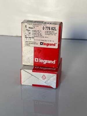 (Lot 2 Pcs) Legrand 077662L  2-USB Type-A Mosaic Charger - 2 Black Modules