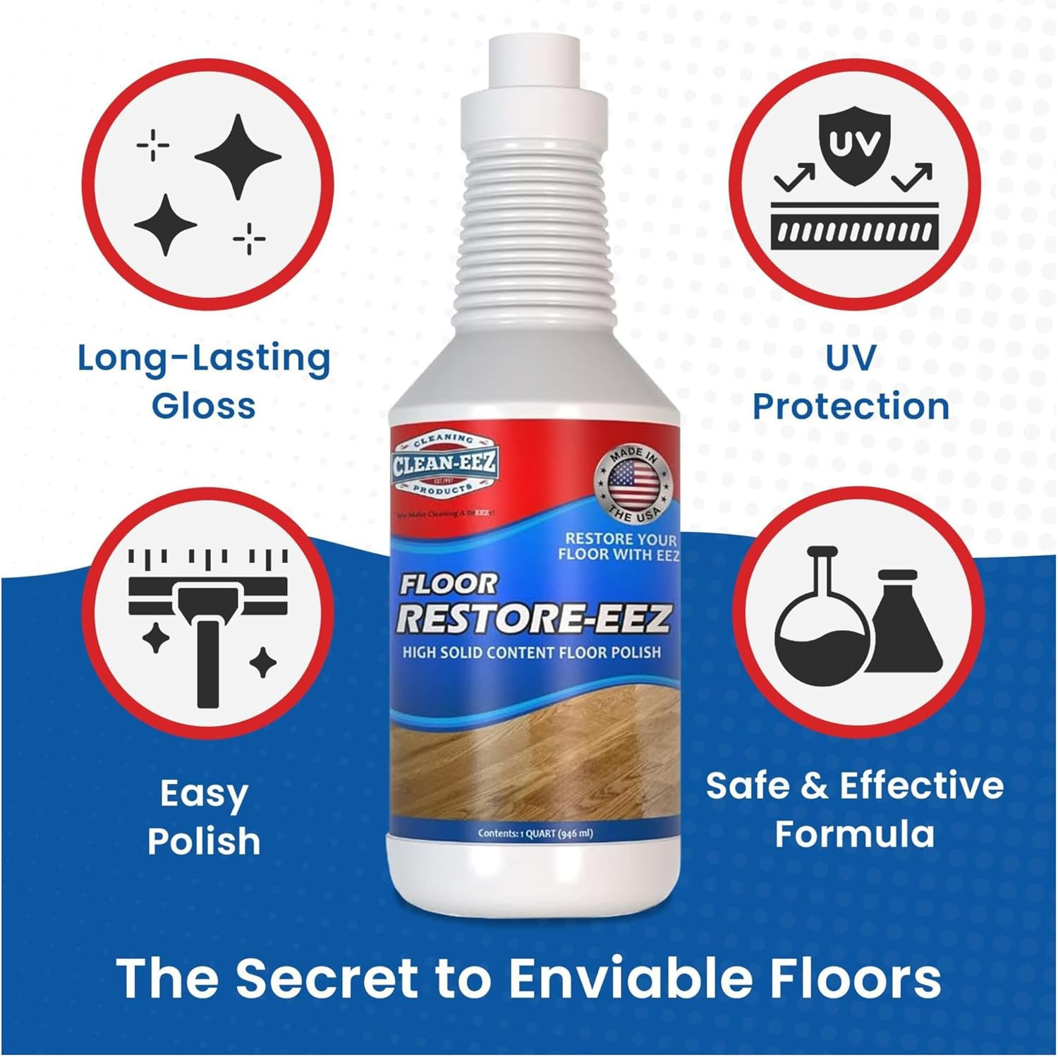 Clean-Eez Ultimate Floor Restorer & Polish - Revitalize, Protect, Shine Wood, La