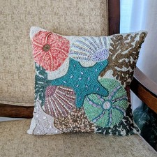 Coastal Living Seascapes - Beaded Shell Throw Pillow - Pier 1