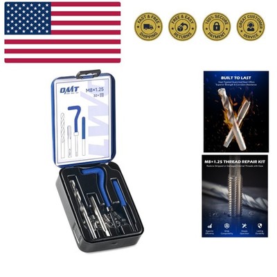 Helicoil Thread Repair Kit, M8x1.25 Thread Repair Tool with HSS Drill Bit & 3...