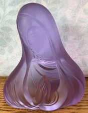 Art Deco Madonna Glass Bust by Franz Hagenauer for Curt Schlevogt Lavender 8” 