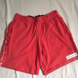 Champion Men’s Red Athletic Shorts Drawstring Elastic Waist Pockets