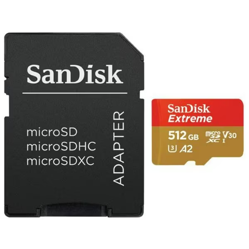 SanDisk Extreme 512 Go microSDXC UHS-I U3 V30 A2 190/130 Mo/s - Carte SDSQXAV pour 4 - Photo 2 sur 8