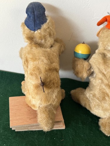 3 Vintage 1950's Windup Monkey Band Max Carl Cymbals Drum Rattles Germany Works - Picture 13 of 17