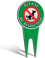 No Poop Dog Signs - Stop Dogs from Pooping on Your Lawn - Durable Heavy Duty Dib