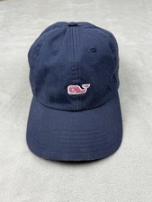 Vineyard Vines Hat Cap Strap Back Mens Navy Blue Pink Whale Logo Cotton Casual