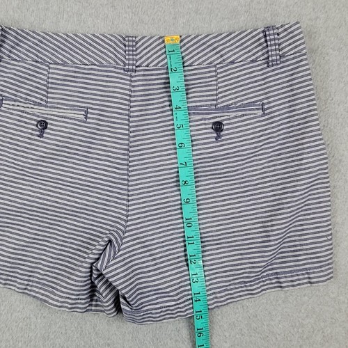 Pantalones Cortos Khakis by Gap Mujer Talla 12 The 4" Cortos Azul Rayas 32" Cintura - Imagen 9 de 9