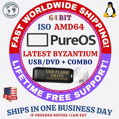 PureOS LINUX OS ISO 64BIT USB-DVD LIVE-FULL INSTALL BYZANTIUM PLASMA GNOME - 第 5/6 張圖片