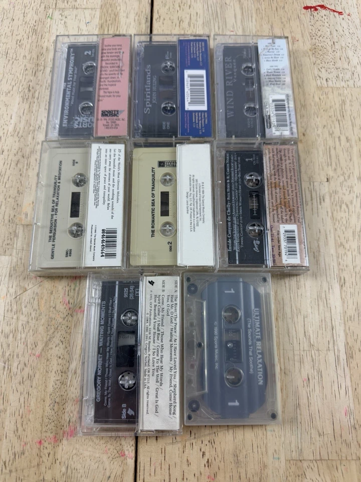 Lot of 8 New Age Cassette Tapes Nature World Music Native American Tranquility Foto 3 de 4