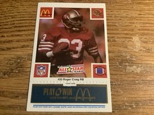 1986 McDonald's Play & Win Roger Craig with Full Tab
