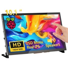 Touchscreen Monitor for Raspberry Pi, 10.1'' IPS LCD Screen 1024  600 Smooth...