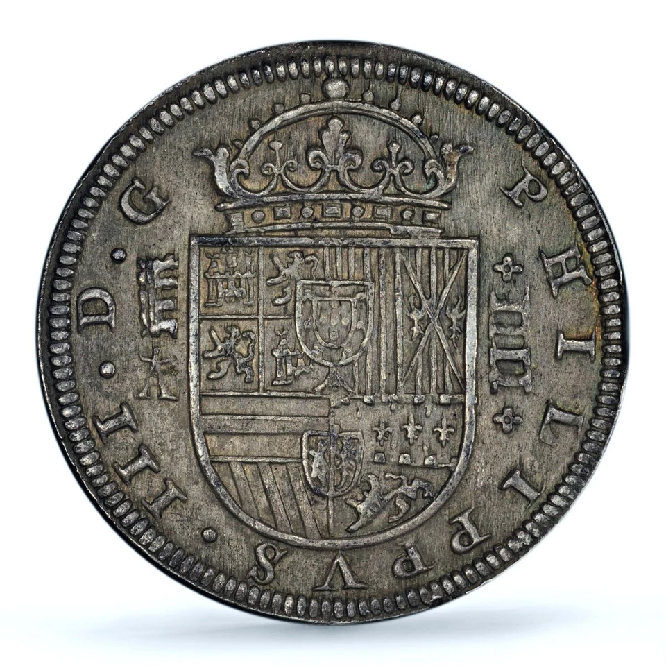 Spain 4 reales Philip IV KM-98 Calico-797 Segovia AU 55 PCGS silver coin 1621 - Image 2 of 4