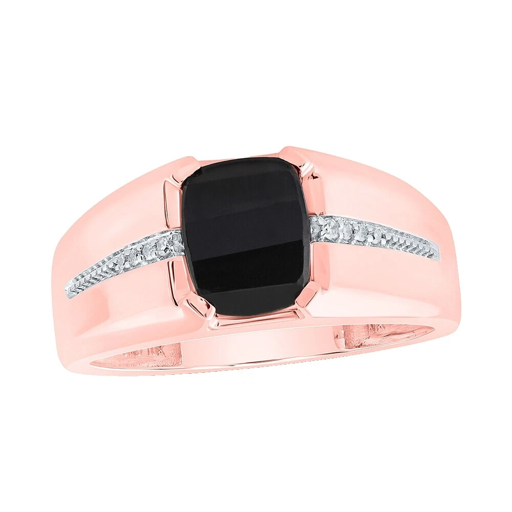 Ювелирные изделия из розового золота с ониксом для мужчин