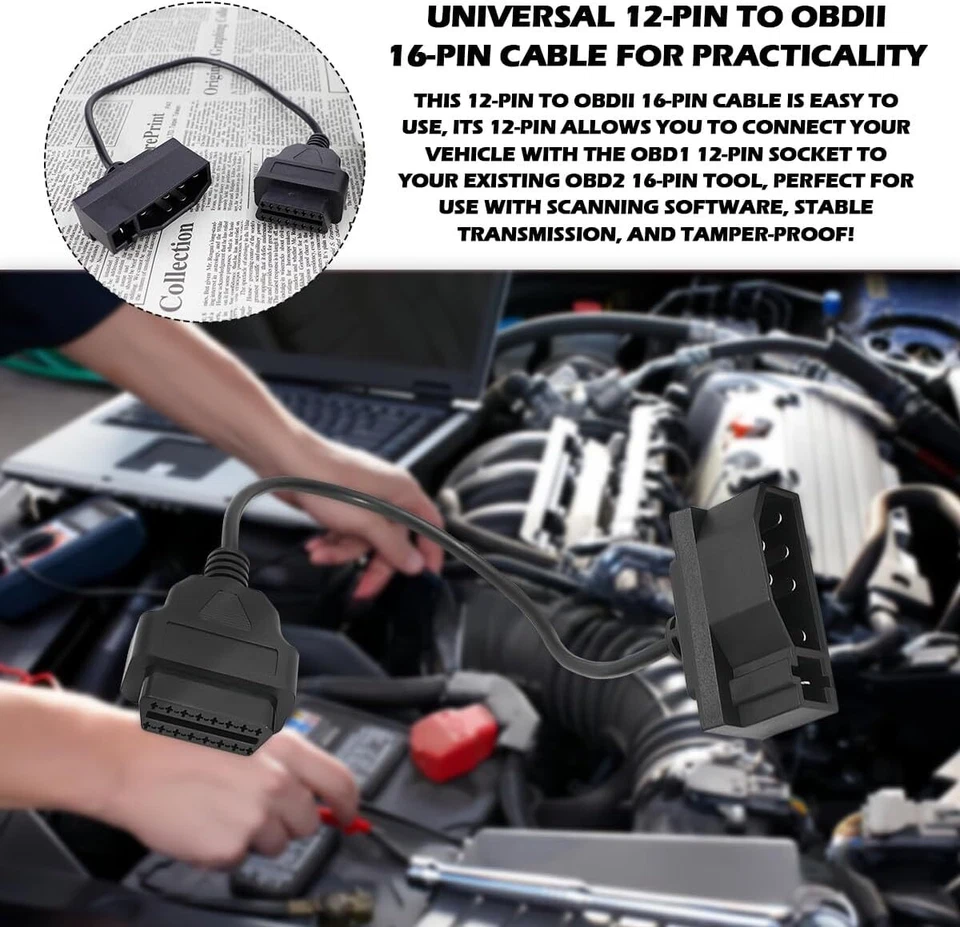 Adaptador de cabo leitor de código scanner para ferramenta de reparo de motor Ford 7 pinos OBD1 para OBD2 - Imagem 3 de 4