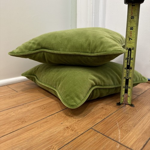 Vintage MCM 5 Piece Avocado Green Decorative Velvet Pillow + Tufted Cushion Set - Picture 7 of 18