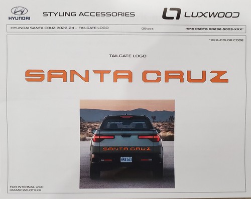 OE 2022-2024 Hyundai Santa Cruz CARBON FIBER TAILGATE EMBLEM DECAL 0023250003RCF - Picture 5 of 5