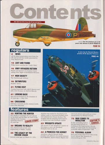 FLUGZEUG MONATLICH NR. 05 2001 FRÜHE JETS / SINKEN DIE BISMARCK / FUNKTIONIERENDER SUPERMARIN - Bild 2 von 3