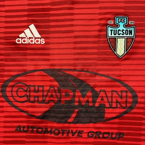 Adidas FC Tucson Jersey Youth Boys S Small Poppy Red Striped Climalite Soccer - Picture 4 of 10